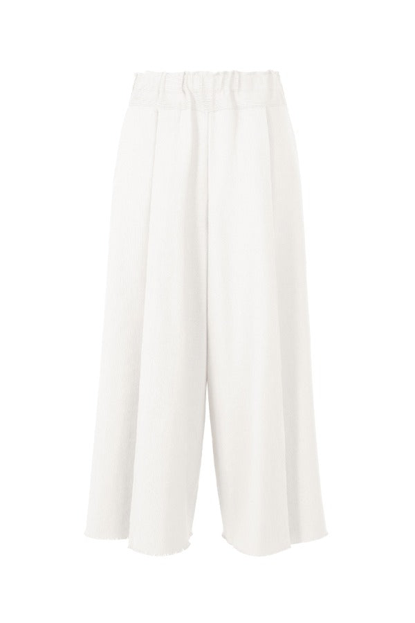Front view of white campagne pants on white background, with no model shown.