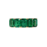 18K Yellow Gold Jumbo Emerald Eternity Band