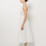 Louiza Babouryan Cotton Knit Linen Dress XS / White