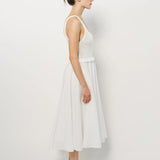 Louiza Babouryan Cotton Knit Linen Dress XS / White