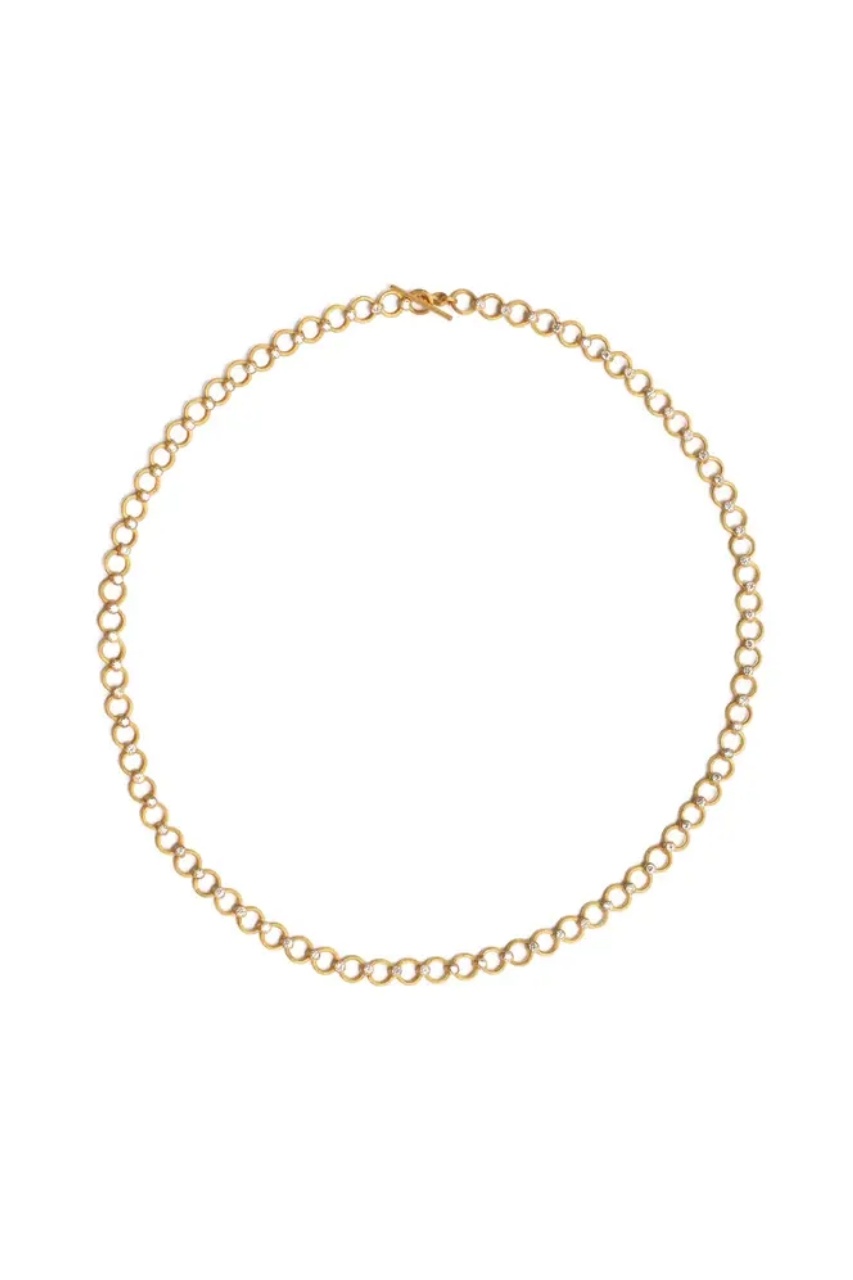 20K Yellow Gold 17" Diamond Multiwire Necklace