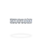 18K White Gold Small "Monty" Emerald Cut Eternity Band