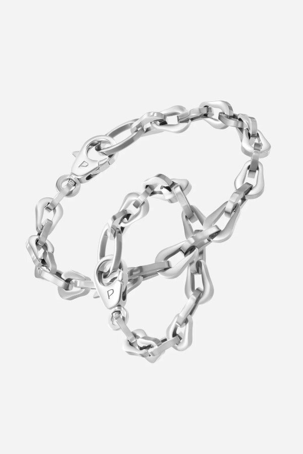 Two Linque steel collars linked on white background, with no model shown.