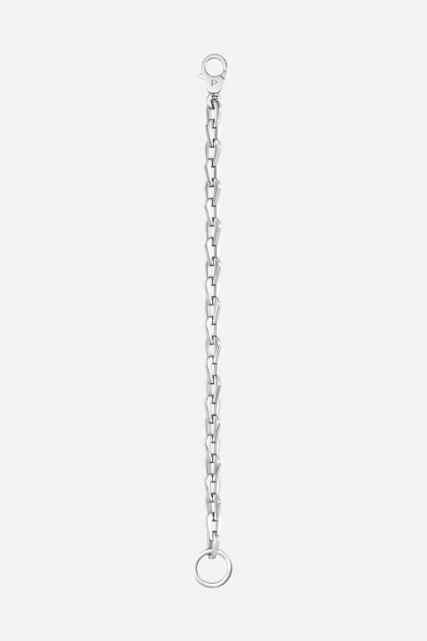 Long view of steel the Linque collar on white background, with no model shown.