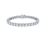 18K White Gold Large Round Diamond Tennis Bracelet