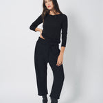 Transit Stretch Modal Jersey Boat-Neck T-Shirt 2 / Black