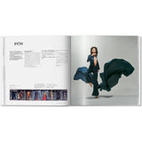 Open book view of taschen issey miyake on white background.