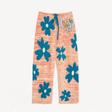 Front view of multi drawstring floral pants on white background with no model shown