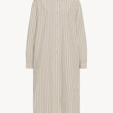 Front view of the midi dress with white background.