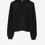 Front view of black timia sweatshirt top on white background, with no model shown.