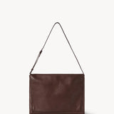 Front view of brown melange Nan shoulder bag on white background, with no model shown.