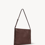 Front slanted view of brown melange nan shoulder bag on white background, with no model shown.