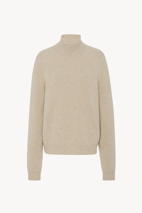 Front view of oatmeal kensington top on white background, with no model shown.