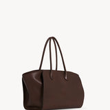 Front slanted view of deep brown marlo 14 bag on white background, with no model shown.