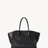 Front view of black marlo 14 bag on white background, with no model showm.