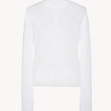 Back view of the white sherman t-shirt on white background, with no model shown.