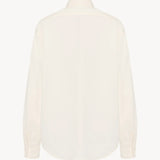 Back view of white erika shirt on white background, with no model shown.