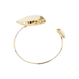 18K Yellow Gold Scarab and Mammoth Bangle Set with Mammoth Tusk and Brown Diamonds