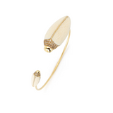 18K Yellow Gold Scarab and Mammoth Bangle Set with Mammoth Tusk and Brown Diamonds