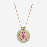 Alice Cicolini Silver Tile Mini Round Rainbow Pendant