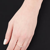 Ali Grace Sterling & Triple Diamond Stack Ring