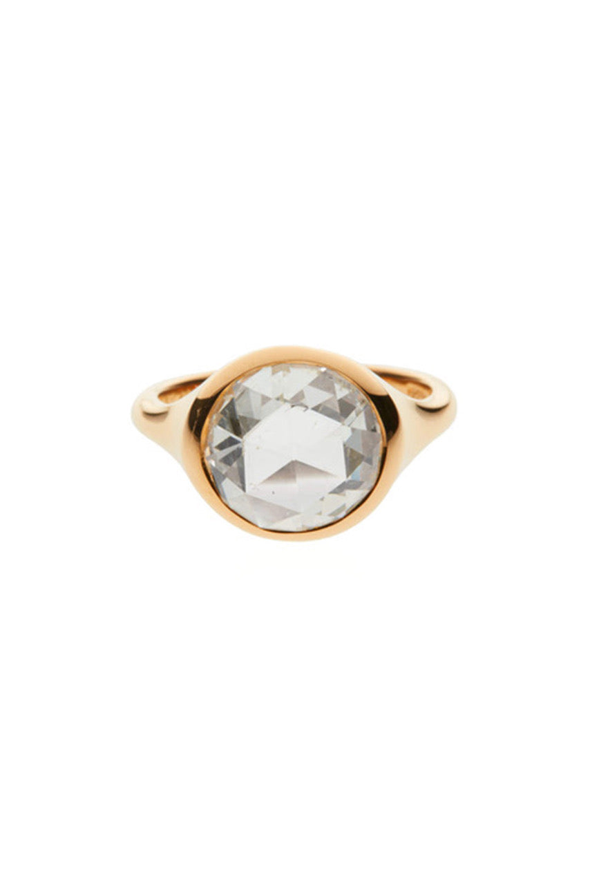 Antique Rose Cut Diamond Set in a Handmade 22 Carat Gold Signet-Style Ring