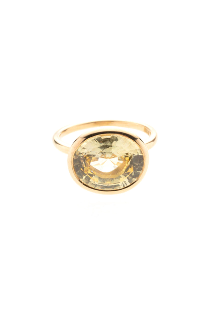 22K Yellow Gold Oval Yellow Sapphire Ring