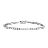 18K White Gold 4-Prong Diamond Tennis Bracelet