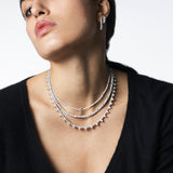 Ileana Makri 18K White Gold Diamond Rivulet Spread Inside Out Oval Hoops