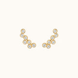 Viltier 18K Yellow Gold Diamond Clique Earrings