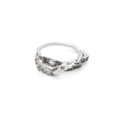 18K White Gold Exhale Diamond Stackable Ring