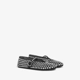 Alaia Black Strass Lambskin Ballerina Flats