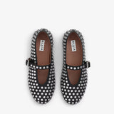Alaia Black Strass Lambskin Ballerina Flats