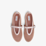 Alaia Nude Ballet Flats in Fishnet