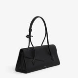Alaia Noir Le Teckel Flap Tote in Shiny Grained Calfskin