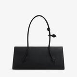 Alaia Noir Le Teckel Flap Tote in Shiny Grained Calfskin