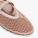 Alaia Nude Ballet Flats in Fishnet