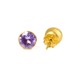 Marie-Hélène De Taillac 22K Yellow Gold Amethyst Bindi Studs