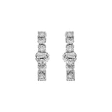 Ileana Makri 18K White Gold Diamond Rivulet Oval Hoops