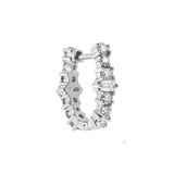 Ileana Makri 18K White Gold Diamond Rivulet Oval Hoops