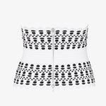 alaia-vienne-stretch-knit-corset-belt-black-and-white-amarees
