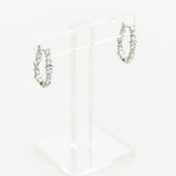 Ileana Makri 18K White Gold Diamond Rivulet Spread Inside Out Oval Hoops