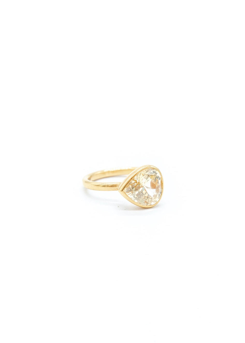 22K Yellow Gold Yellow Sapphire Princess Ring