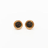 Ileana Makri 18K Rose Gold Round Eye Studs with Diamonds