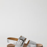 Daniela Gregis Metallic Leather Sandal with Buckle