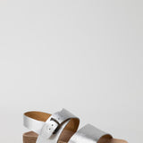 Daniela Gregis Metallic Leather Sandal with Buckle