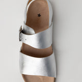 Daniela Gregis Metallic Leather Sandal with Buckle