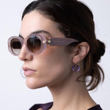 22K Yellow Gold Brilliant Amethyst Earrings