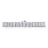 18K White Gold Emerald Cut Tennis Bracelet .4ct Each Diamond