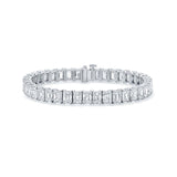 18K White Gold Emerald Cut Tennis Bracelet .4ct Each Diamond